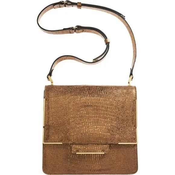 Lanvin Madame Metallic Shoulder Bag w/ Flap NWT - Picture 2 of 5